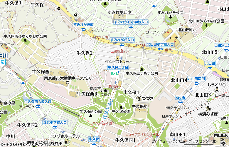 眼鏡市場　横浜都筑牛久保(00722)付近の地図